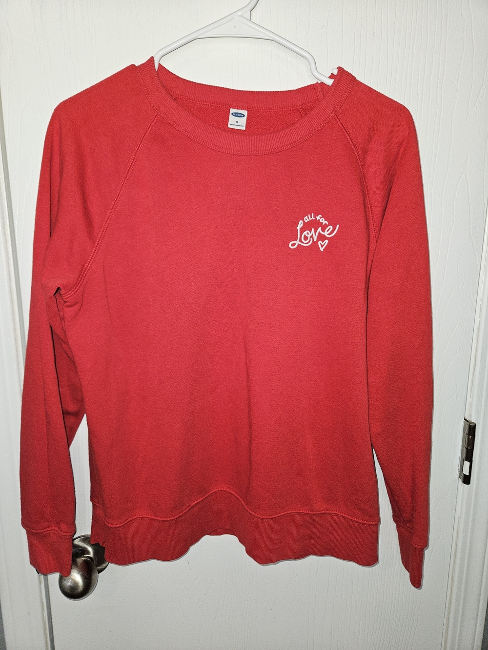 Old Navy Red 'All For Love' Crewneck Sweatshirt